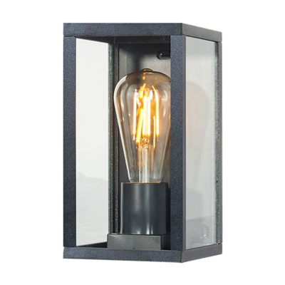Sunlight 'athena' 1xe27 (max.60w) wall flash light aluminium matte black ip44 l120xw120xh220mm, , medium