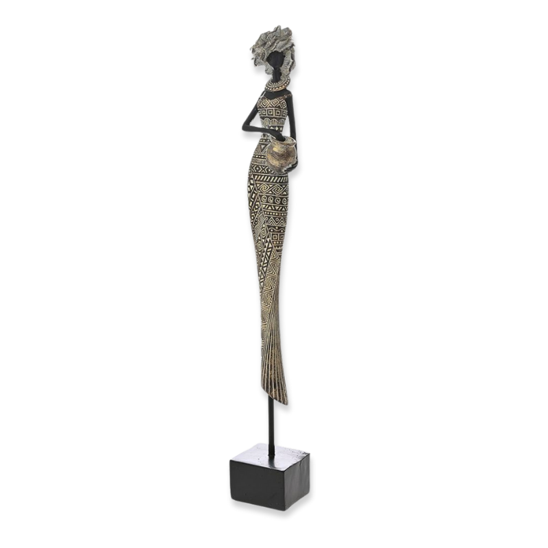 Product image: Resin figure of african woman on a black stand 6x6x44cm, , medium-null