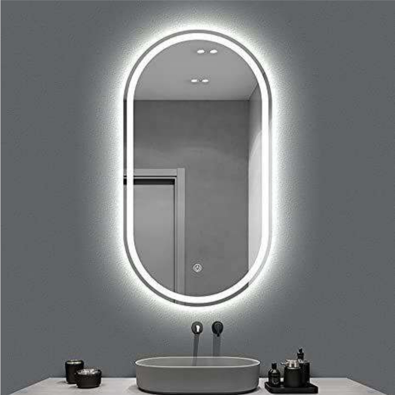 Bilbao curve led mirror 100x50cm w/out magnifying, , medium-null