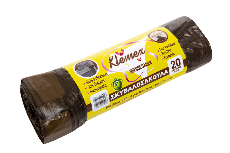 Product image: Πλαστικες σακουλες 30l 20τμχ - καφε, , medium-null