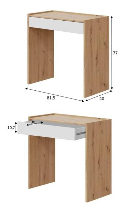Product image: Fores noa office desk - oak/white, , medium-null