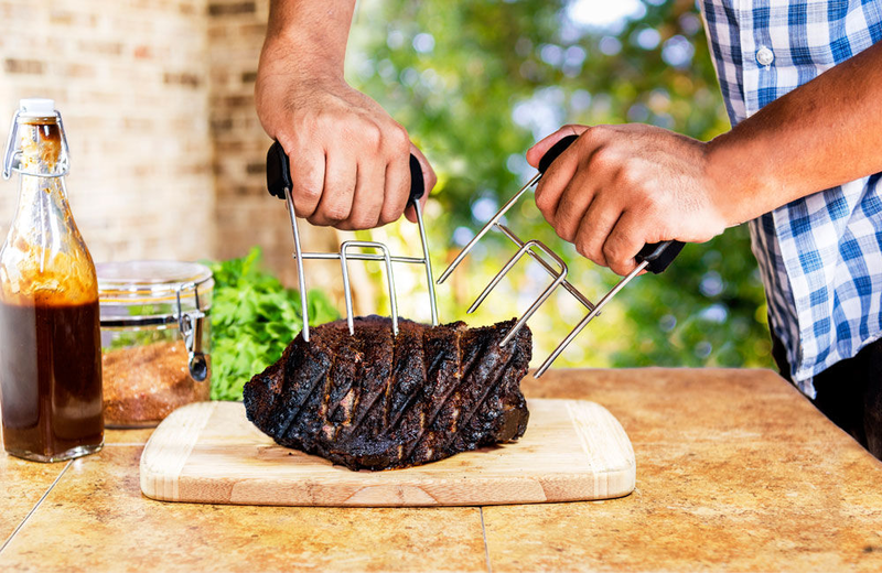 Product image: Char-broil pulled pork stainless steel forks, black / silver, 13 x 11.5 x 2.5 cm, , medium-null