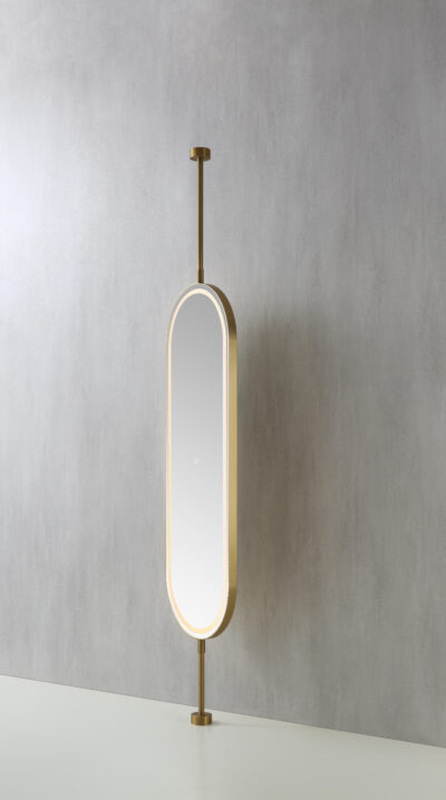 Product image: Led mirror with gold metal frame 50x150cm, , medium-null