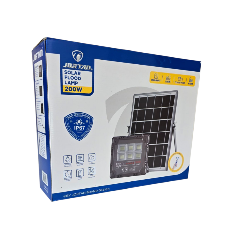 Product image: Αδιάβροχος ηλιακός προβολέας jortan 200w flat 96 led-null