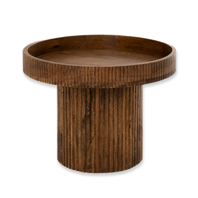 Wooden brown nest table 50x50x36cm, , medium-null