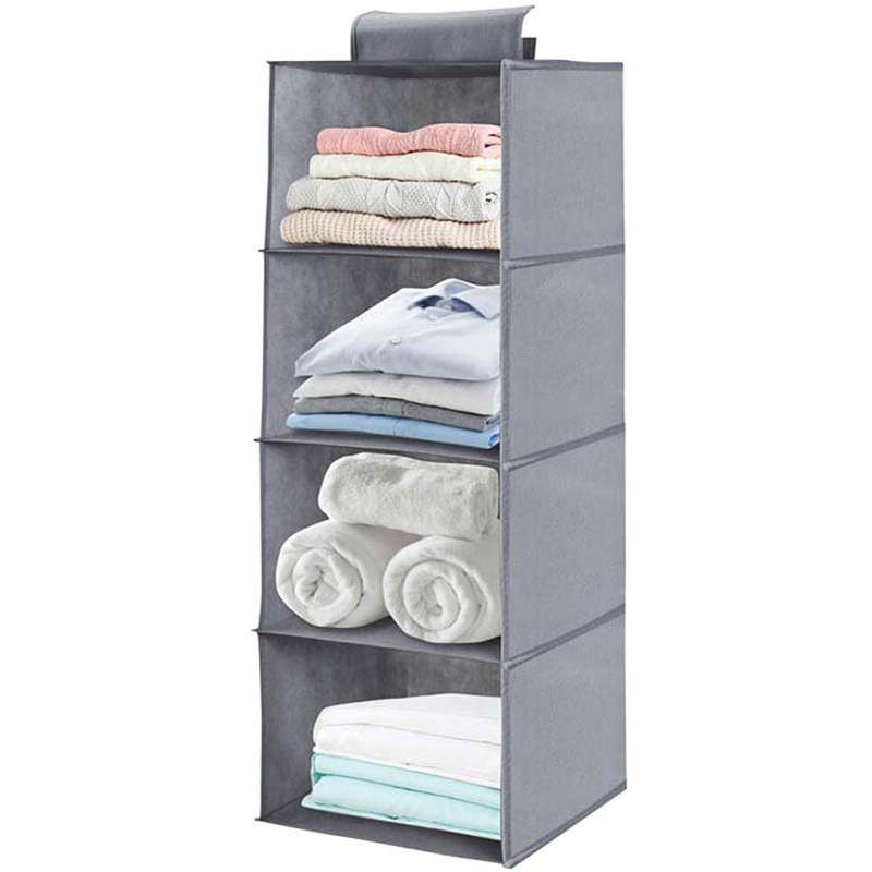 Hanging organizer with 4 shelves 30x30x84 cm, , medium-null