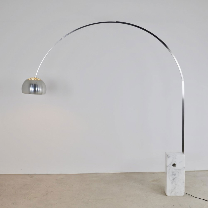 Italian modern floor lamp / white marble, , medium-null
