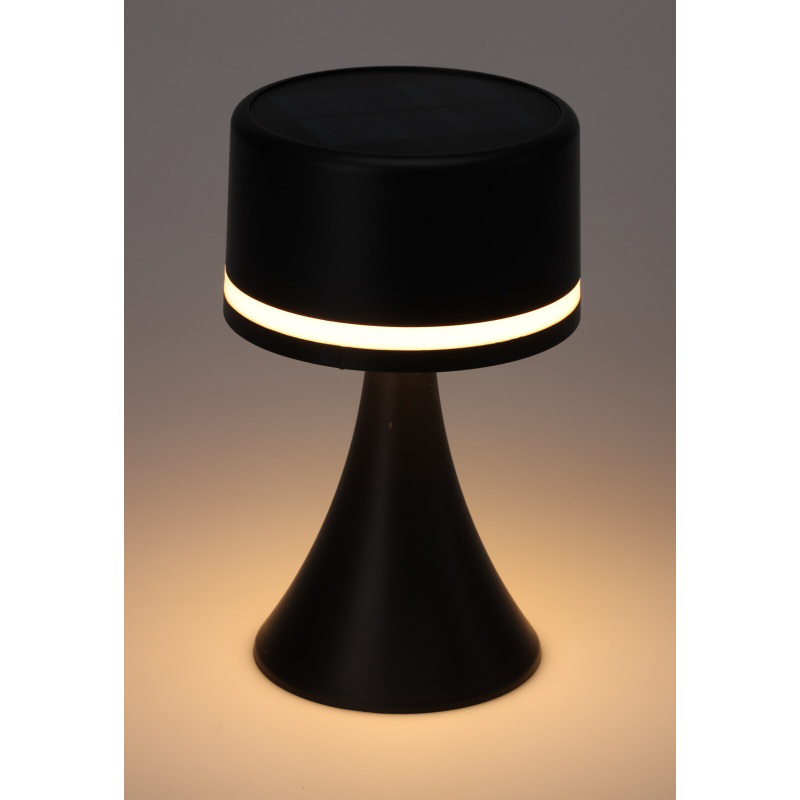Solar table light rechargeable - black, , medium-null