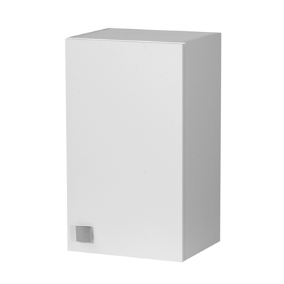 White frassinato wall cabinet 40&times;69&times;33 cm with door and adjustable shelf, pre-assembled for bathroom, kitchen, laundry room and entryway., , medium