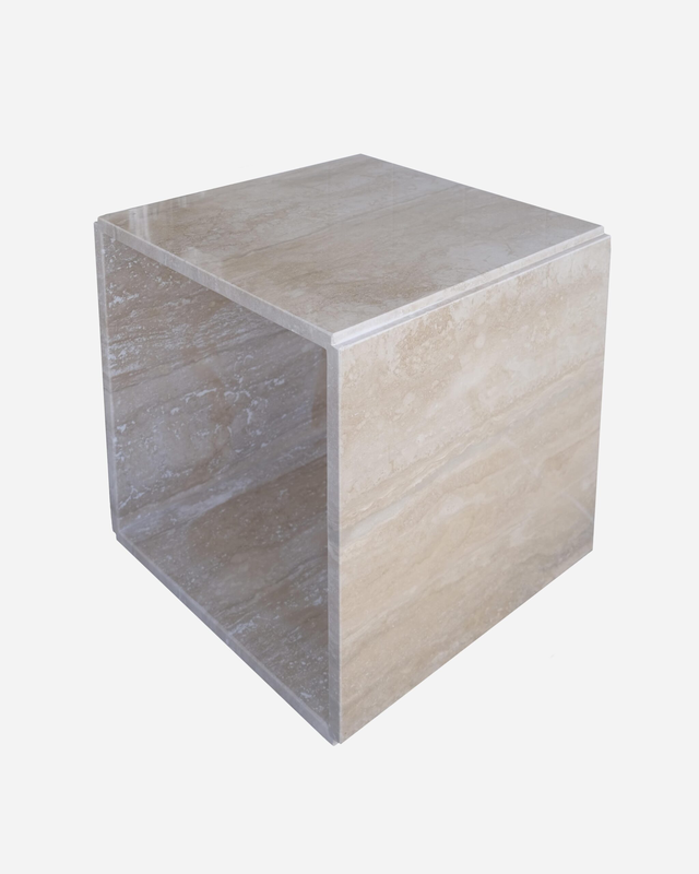 Marble side table / square / glossy, , medium-null