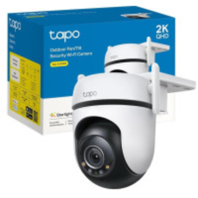 Tp-link ip camera, outdoor pan/tilt home security Wi-Fi, 2k qhd 4mp, day/night view, 360' visual coverage, ip66, microsd up to 512GB, wired/wireless networking, built in mic and speaker, , medium