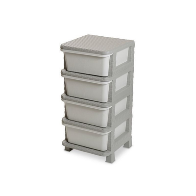 Dea plast dr&alpha;wer rattan 4 drawers grey, , medium