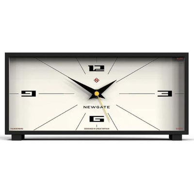 Newgate thunderbird mantel clock in black & cream