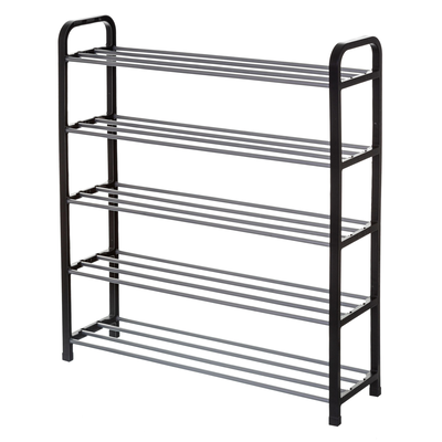 Shoe rack 16pcs, Black, medium