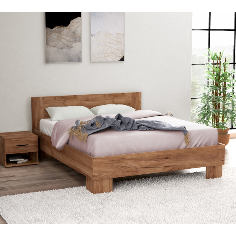 Κρεβατι διπλο 160x200cm - walnut, , medium-null