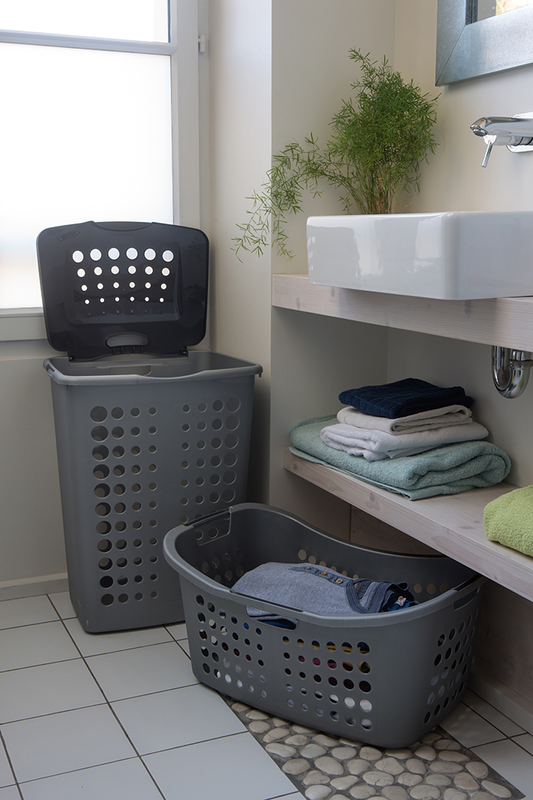 Curver laundry basket 50l grey, , medium-null