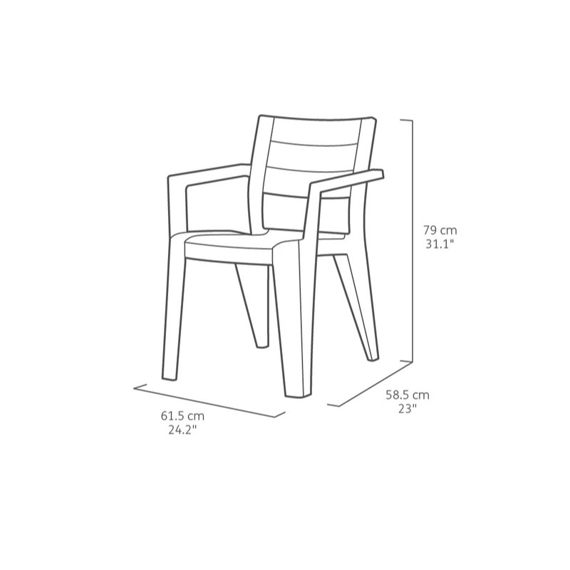 Keter julie outdoor chair 61.5x58.5x79cm - graphite, , medium-null
