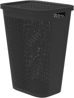 Curver terrazo laundry hamper 55l black