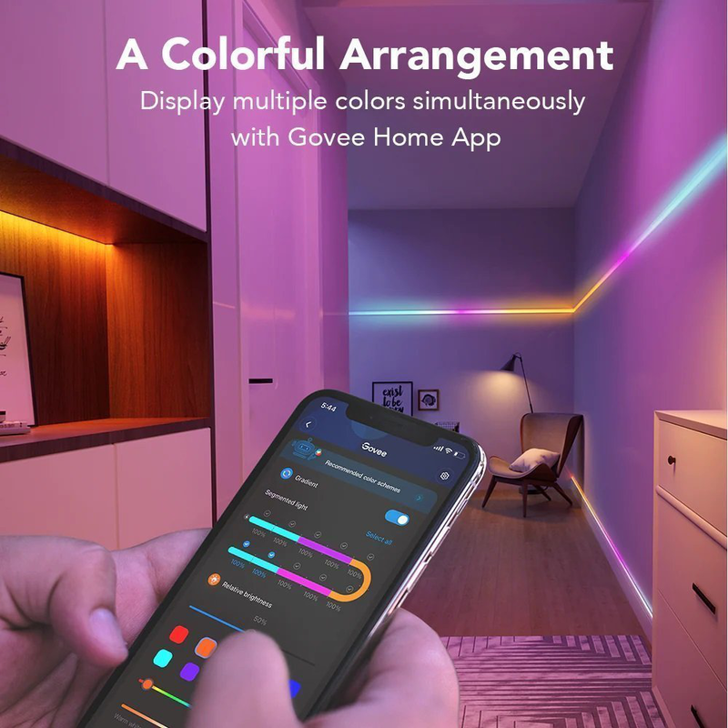 Product image: Govee rgbic Wi-Fi + bluetooth led strip with protective coating 5m, , medium-null