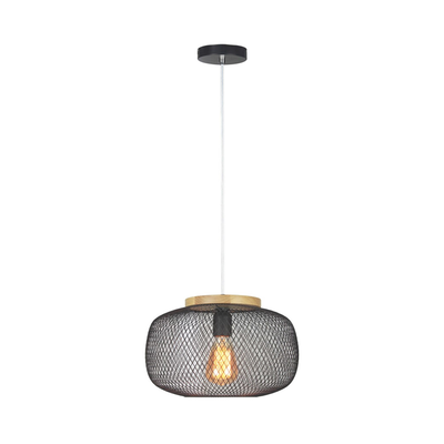 Rupert pendant lighting metal e27 40w black, , medium