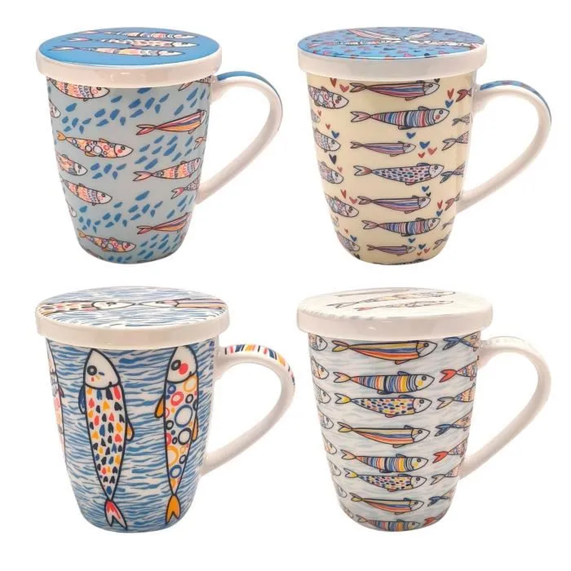 Porcelain fish mugs-null