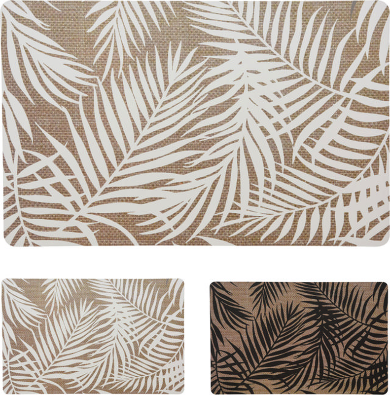 Placemat pp 435x285mm leaves 2 assorted colors, , medium-null
