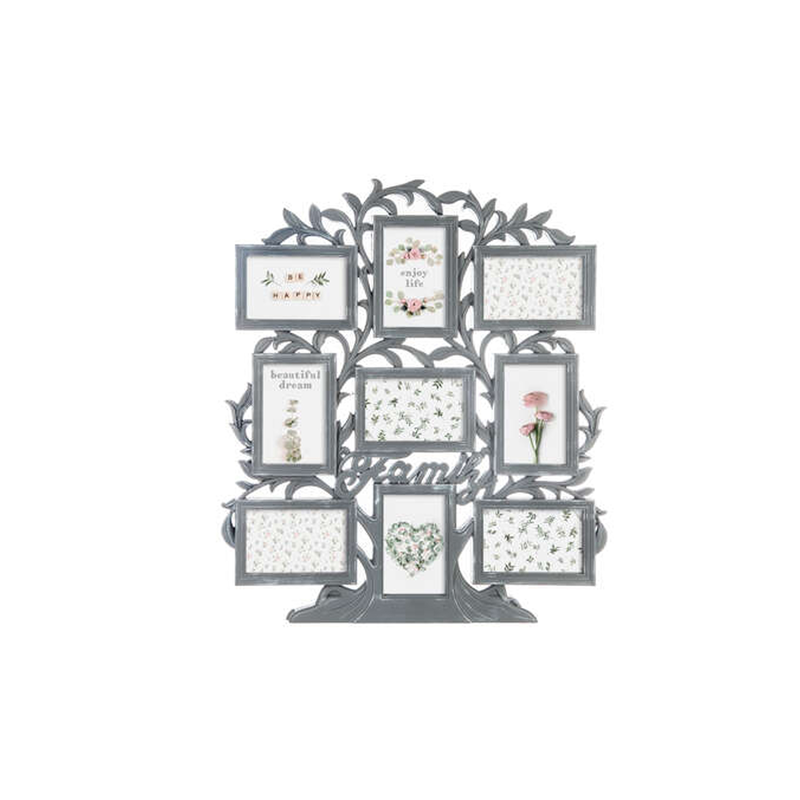 Multi-photo cabinet 9 cases with gray base, , medium-null