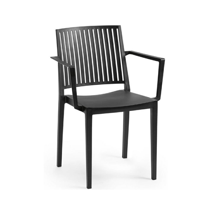 Bars chair with arms plastic black image number null