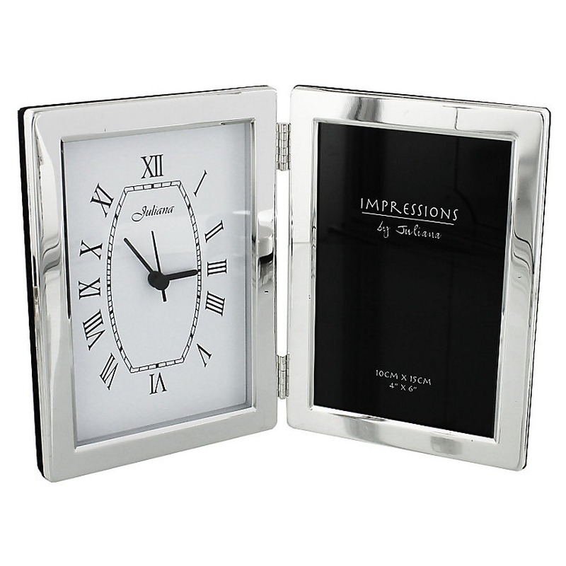 S/plated clock plain frame 4x 6, , medium-null