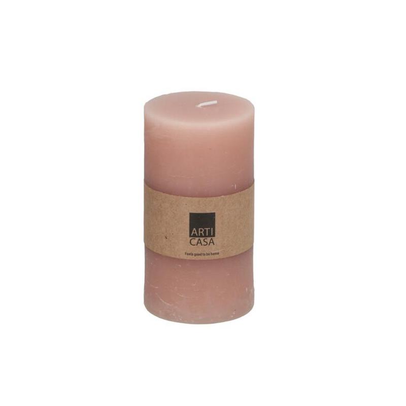 Rustic candle pink 13cm, , medium-null