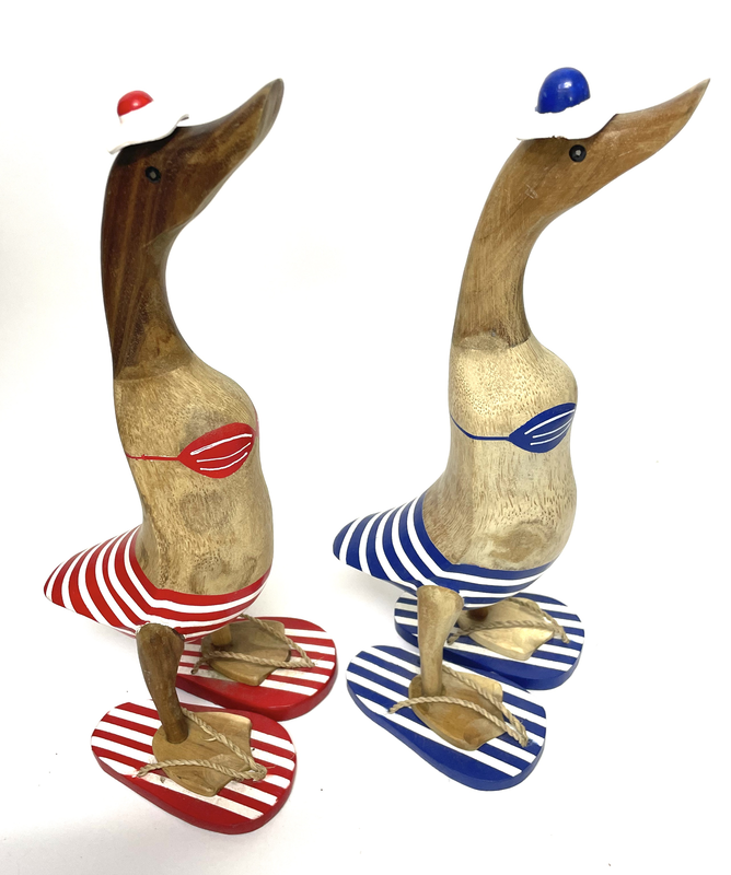 Wooden duck with bikini blue, , medium-null
