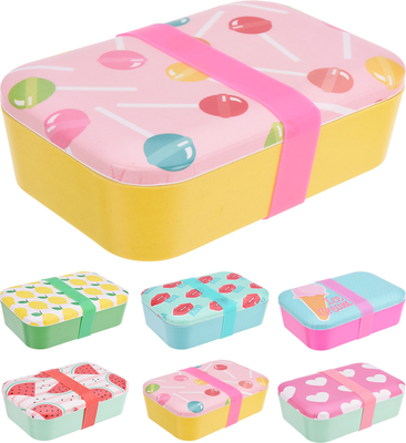 Lunch box bamboo/melamine - assorted designs, , medium