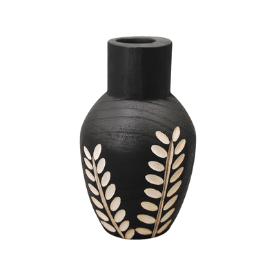 Wooden black vase
