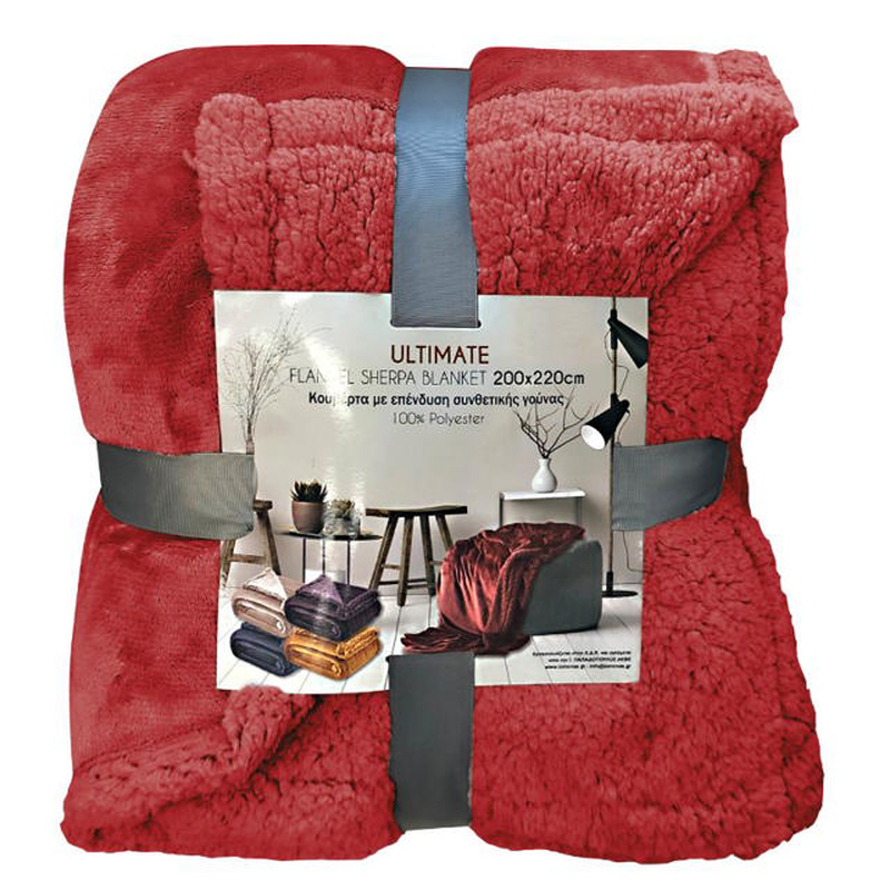 Blanket sherpa flannel 200x220 - 4 assorted colors, , medium-null