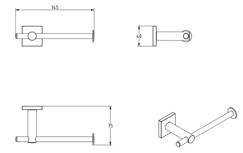 Delta toilet roll holder, , medium-null