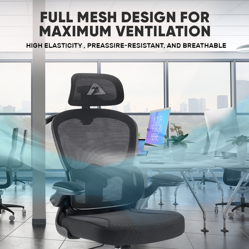 Armaggeddon office chair mesh vertebrae v3 black-null