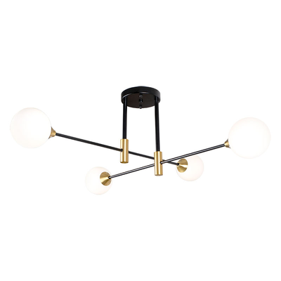 Sunlight 4xg9 (max.4x5w) ceiling light opal glass black+brass ip20 l1030xh325mm, , medium