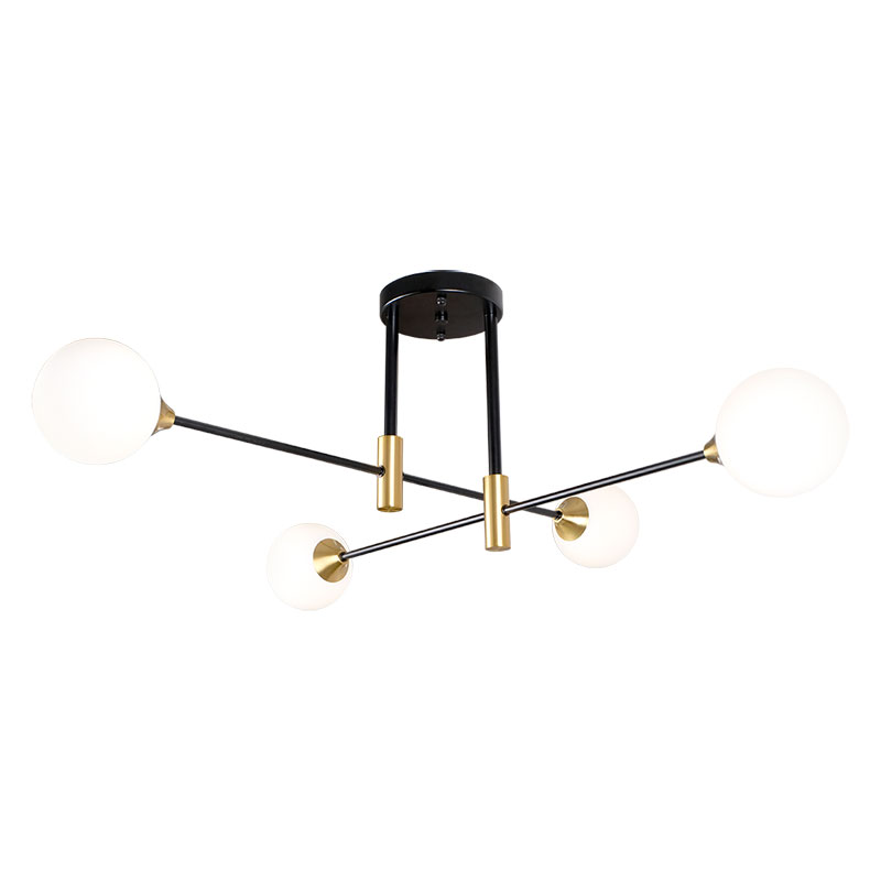 Sunlight 4xg9 (max.4x5w) ceiling light opal glass black+brass ip20 l1030xh325mm, , medium-null