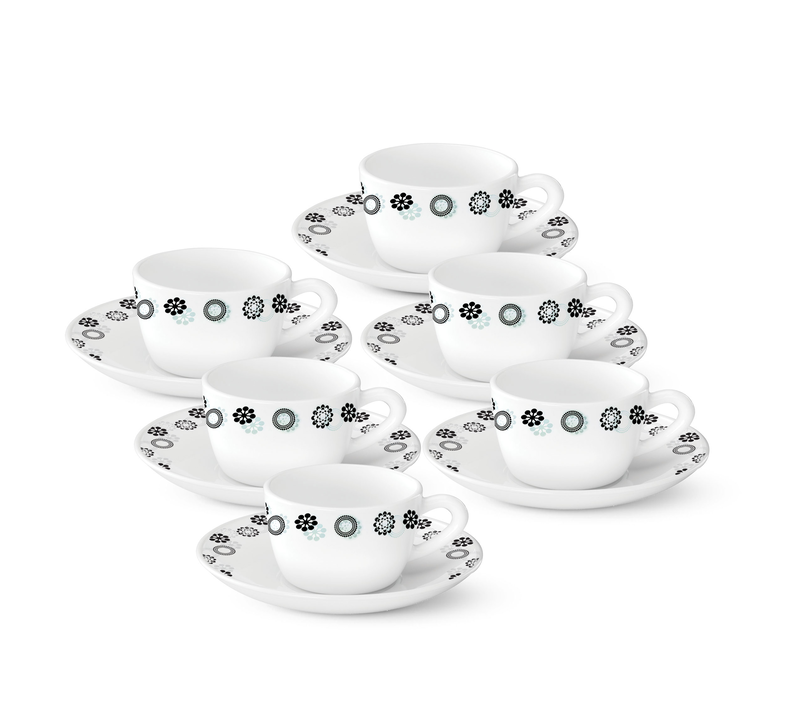Larah set 6pcs 14cl cup & saucer univer, , medium-null