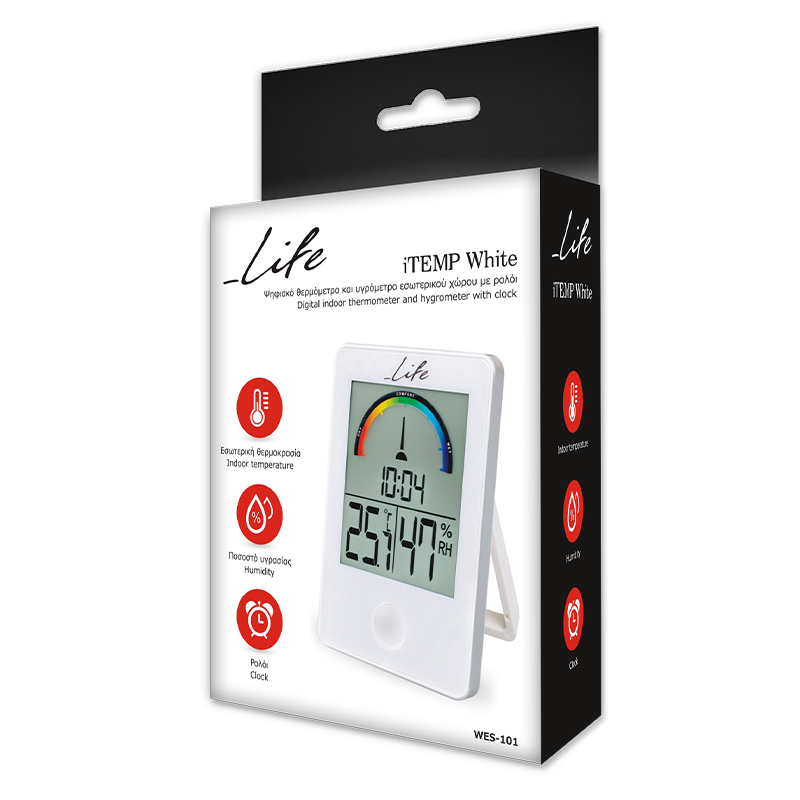 Life itemp white digital indoor thermometer/ hygrometer, , medium-null