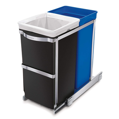 Simplehuman cw1016 ανακυκλωτης βαρεας κατασκευης ατσαλινο πλαισιο 35l, , medium