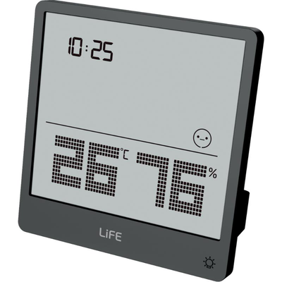 Life simple digital thermometer and hygrometer - black, , medium
