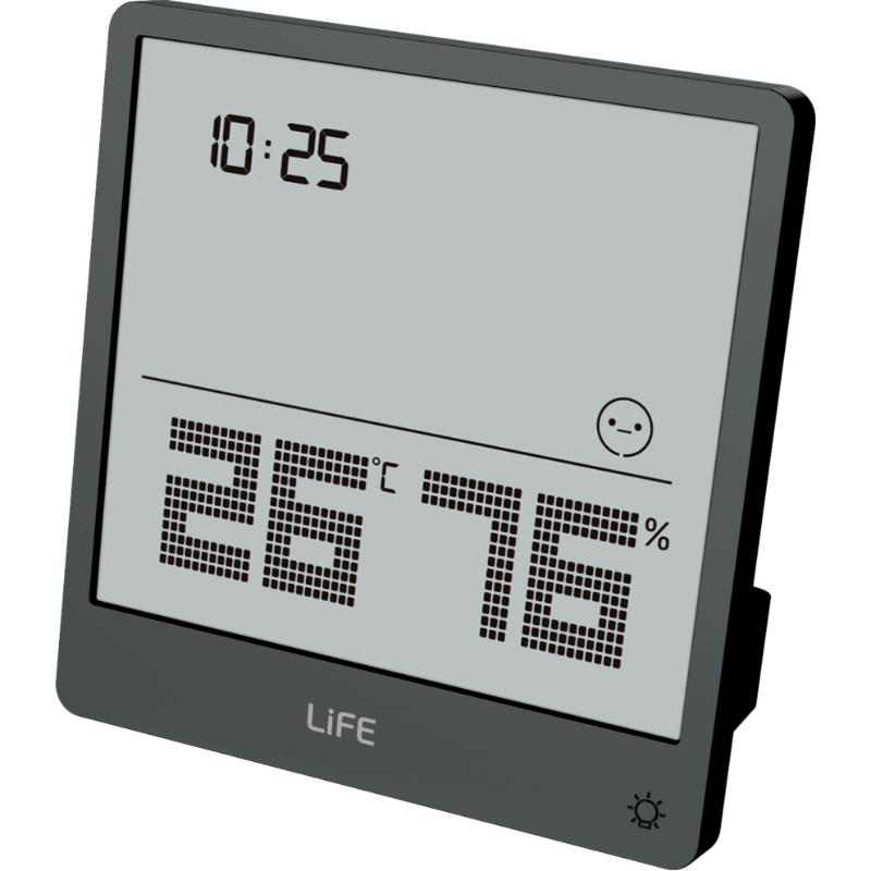 Life simple digital thermometer and hygrometer - black, , medium-null
