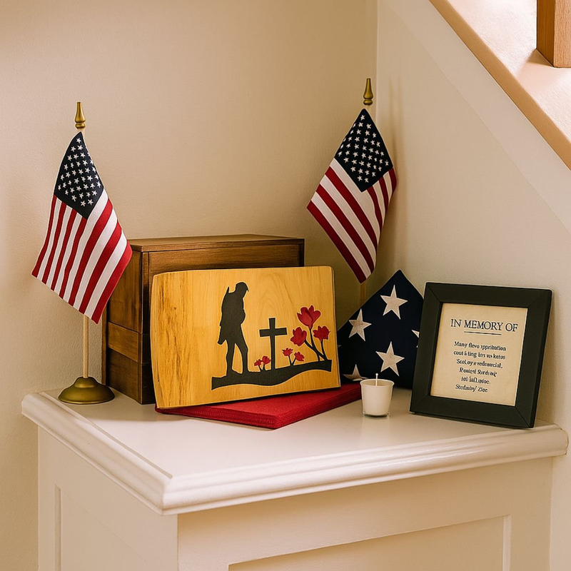 Soldier & cross remembrance wall art, , medium-null