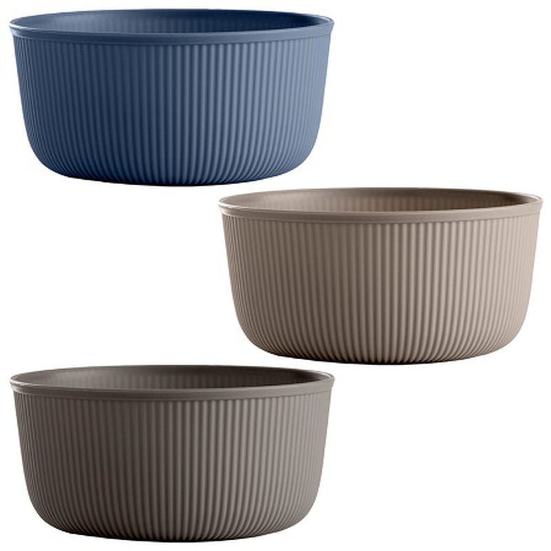 Day plastic bowl 3pcs set 15x7.5cm 046862 (1set random selection of color), , medium-null