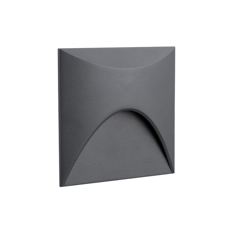 Product image: Sunlight led 3w step φωτιστικο τοιχου χωνευτο αλουμινιου σκουρο γκριζο 120lm 3000k ip65 l86xh86mm, , medium-null