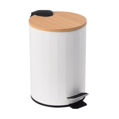 Rado basket with petal and bamboo lid white 5l, White, medium