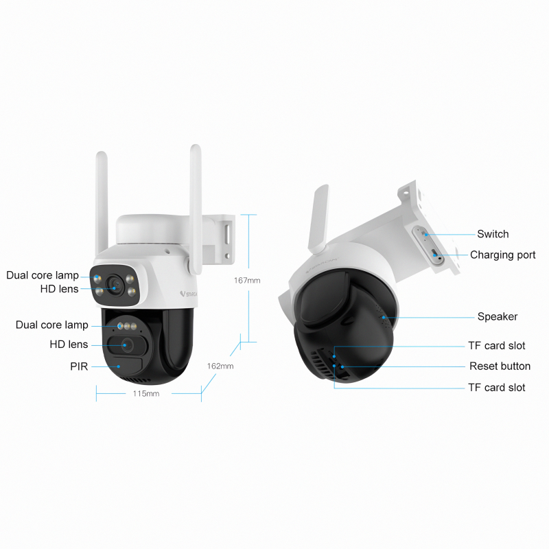 Product image: Vstarcam bg622dr ηλιακή εξωτερική κάμερα 4G / 6mp (3mp+3mp), , medium-null