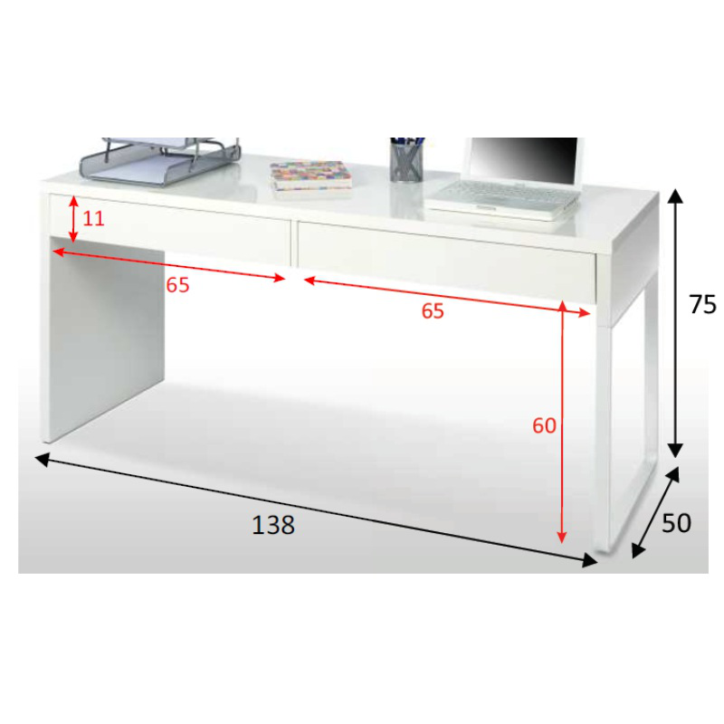 Product image: Fores habitat computer desk - matt white, , medium-null