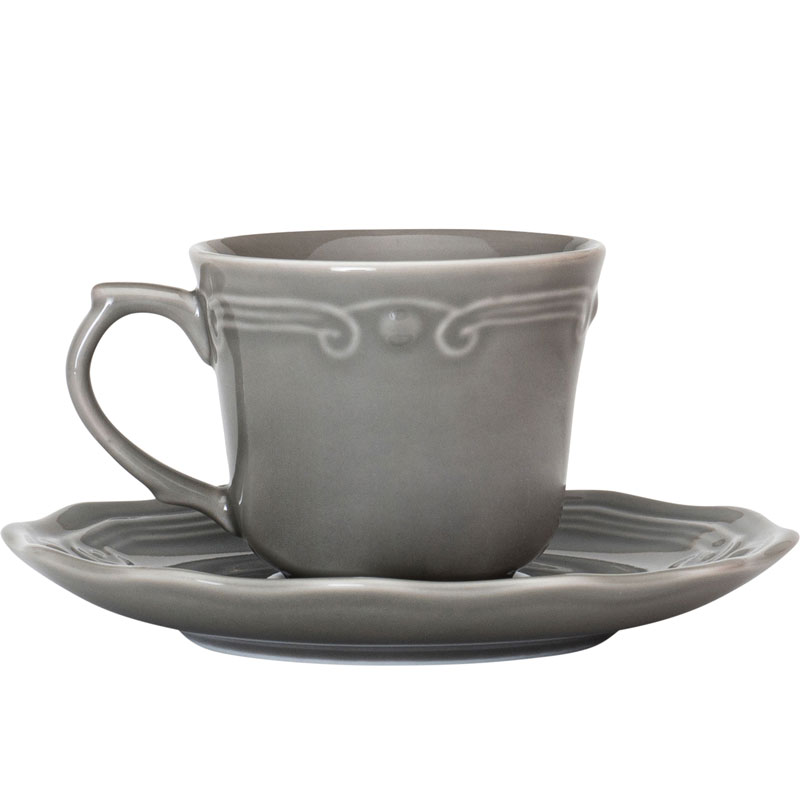 Athenee cup with saucer 200ml grey, , medium image number null